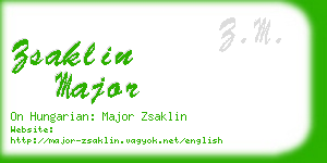 zsaklin major business card